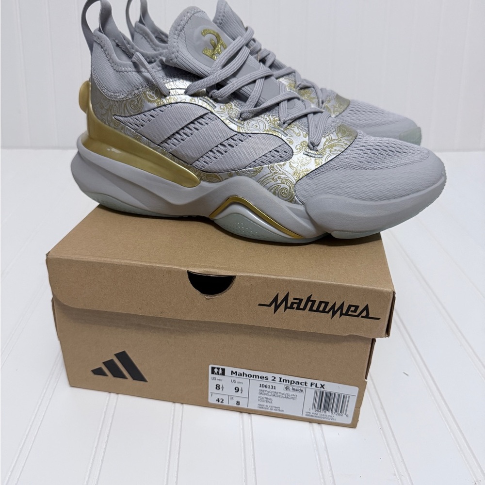 Adidas Mahomes 2 Impact FLX TF Grey/Gold Size 8.5 NIB